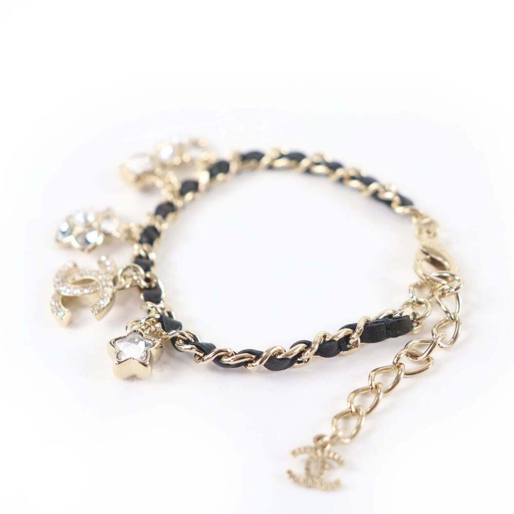 CHANEL Authentic Black Logo Charm Bracelet - Picture 3 of 5